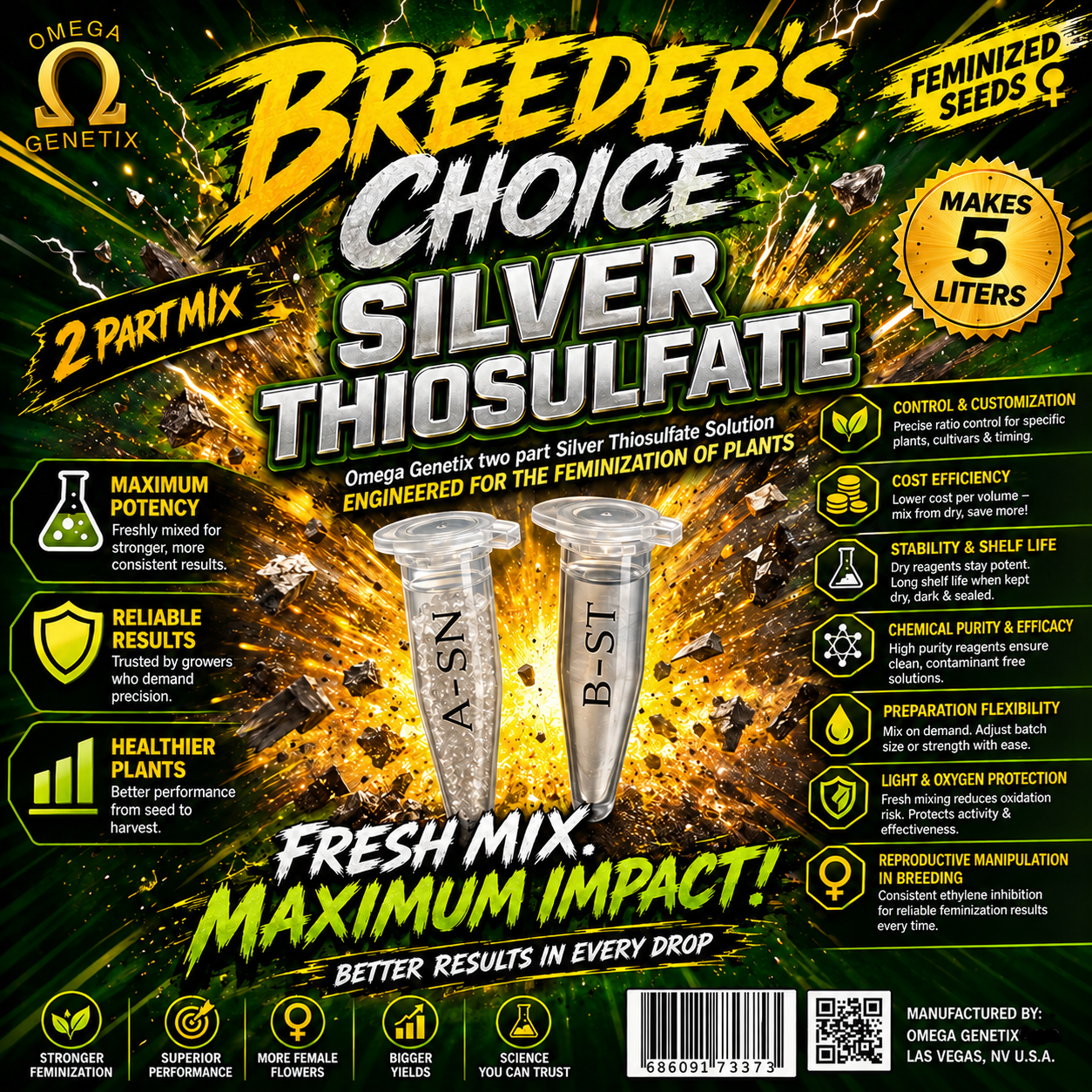 Silver Thiosulfate Solution, 5 Liters, Breeder's Choice