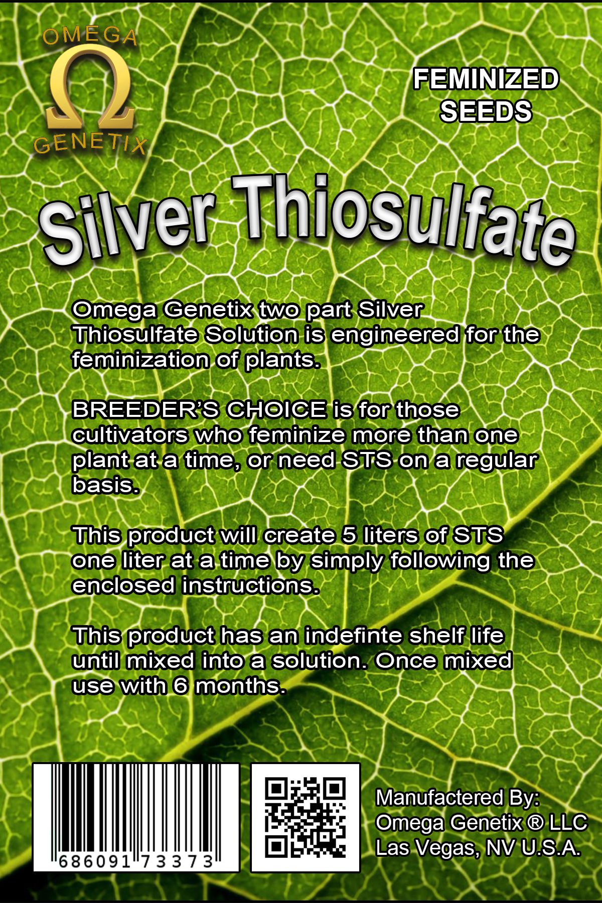 Silver Thiosulfate Solution, 5 Liters, Breeder's Choice