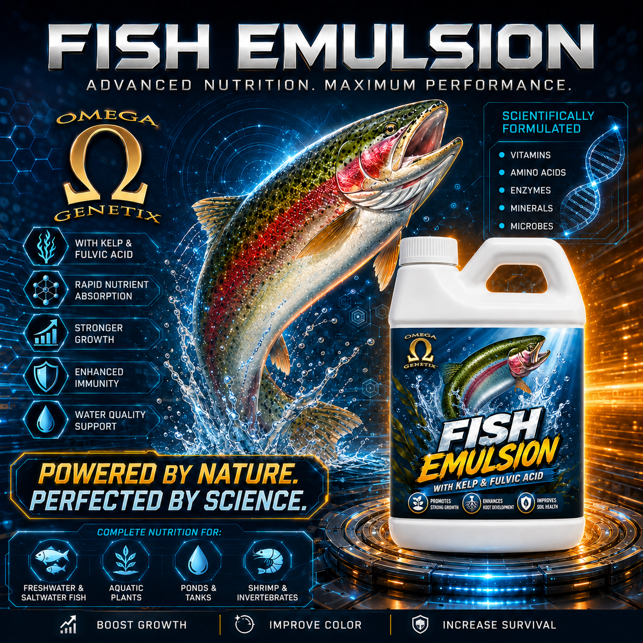 Fish Emulsion with Kelp & Fulvic Acid