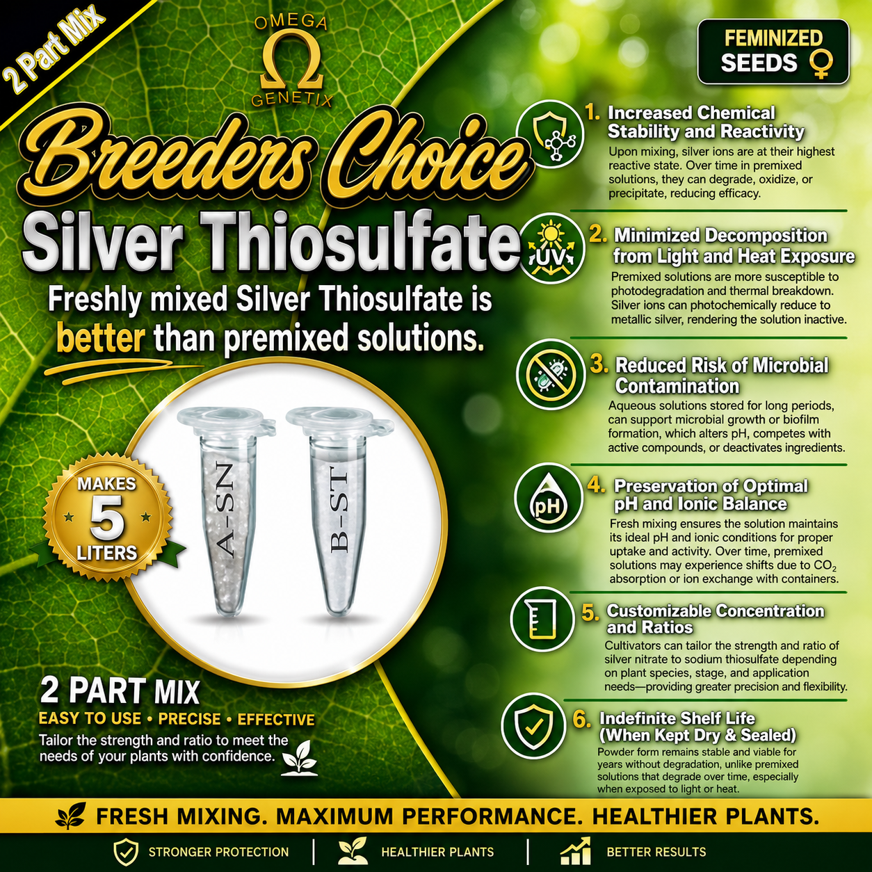 Silver Thiosulfate Solution, 5 Liters, Breeder's Choice
